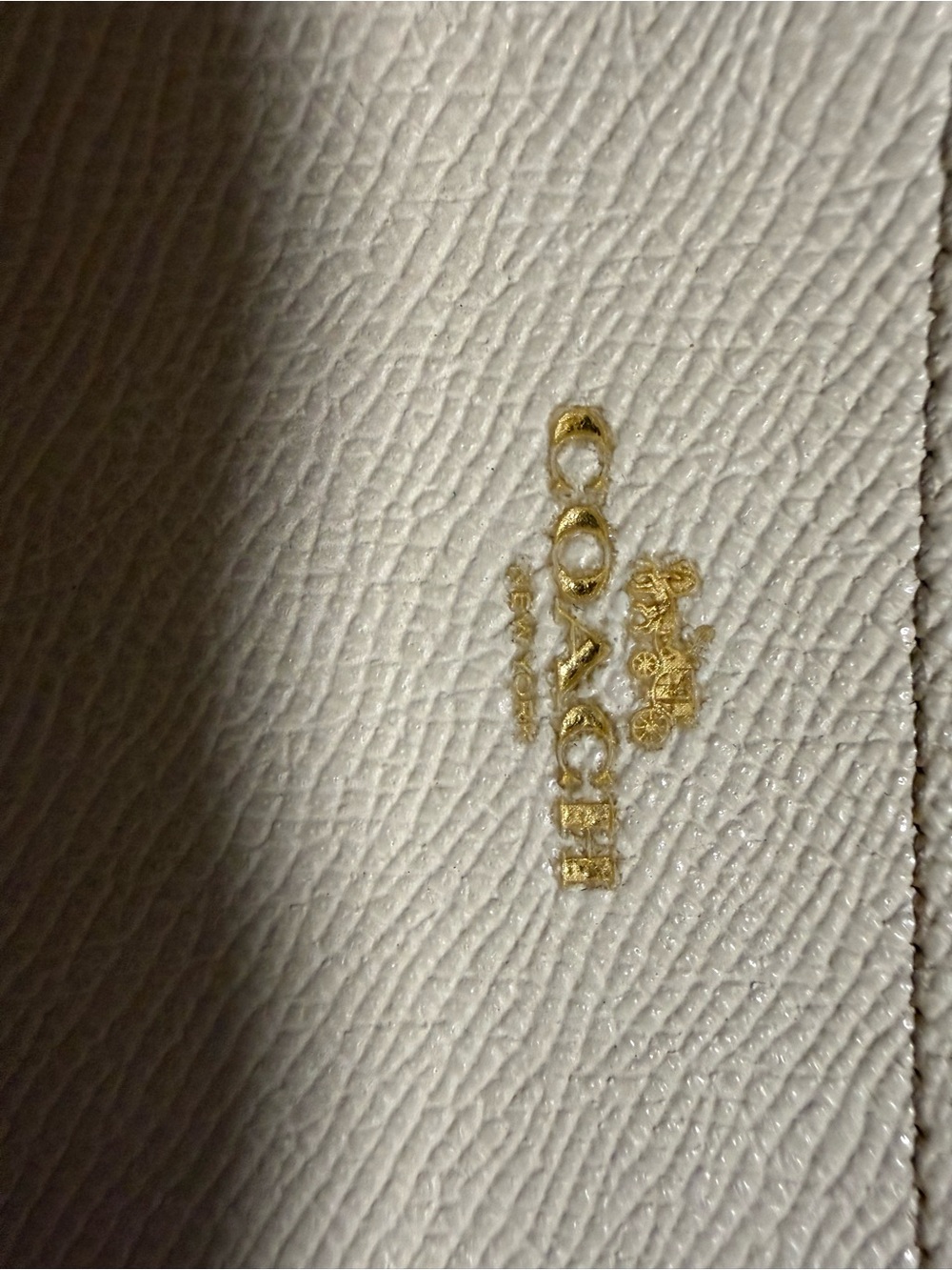 Coach Chalk Crossgrain Leather Zip Card Case & ID Holder